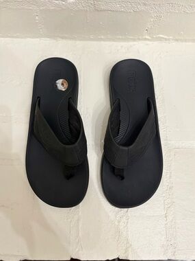 Flojos Black Flip-Flop Sandals - Casual Thong Slides